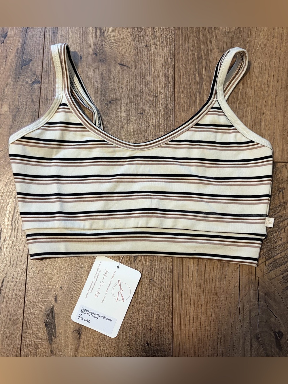 Jax & Lennon Scoop Back Bralette in Milk & Honey Women’s Size Medium NWT